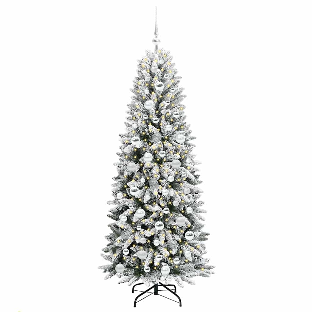 Albero di Natale artificiale con 300 LED, bianco, 73 x 73 x 180 cm
