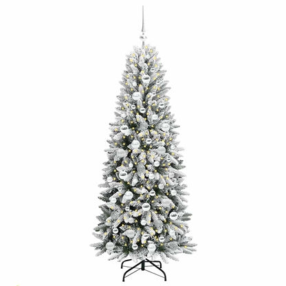 Albero di Natale artificiale con 300 LED, bianco, 73 x 73 x 180 cm