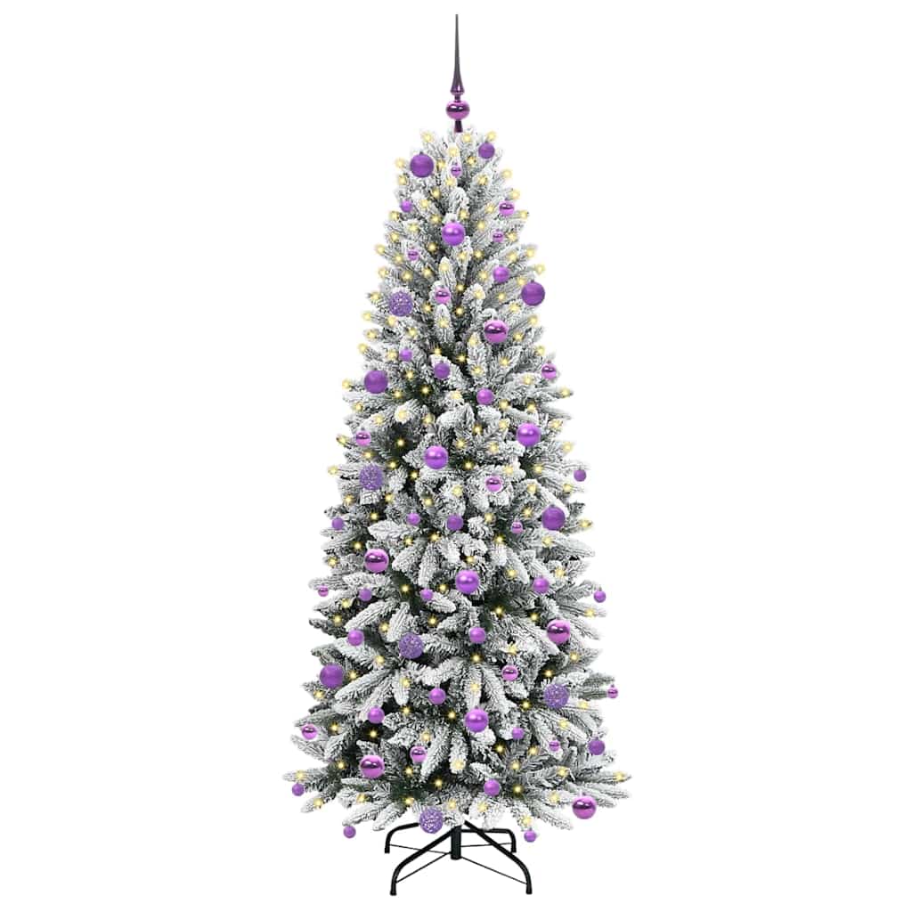 Albero di Natale artificiale con 300 LED, bianco, 73 x 73 x 180 cm