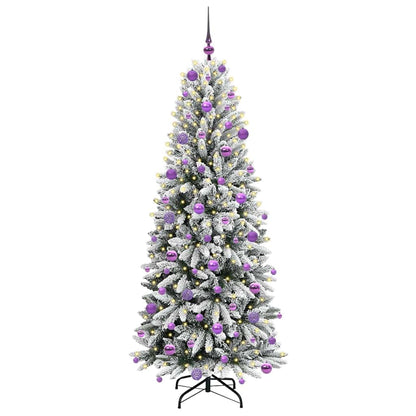 Albero di Natale artificiale con 300 LED, bianco, 73 x 73 x 180 cm