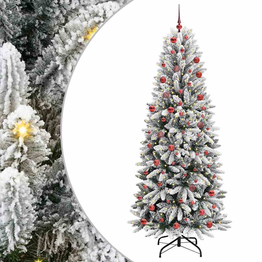 Künstlicher Weihnachtsbaum mit 300 LEDs mit Ständer Weiß 210 cm