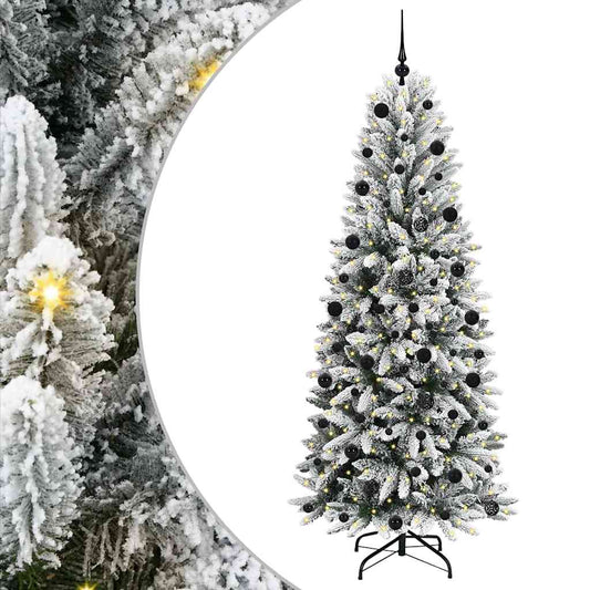 Künstlicher Weihnachtsbaum mit 300 LEDs mit Ständer Weiß 210 cm