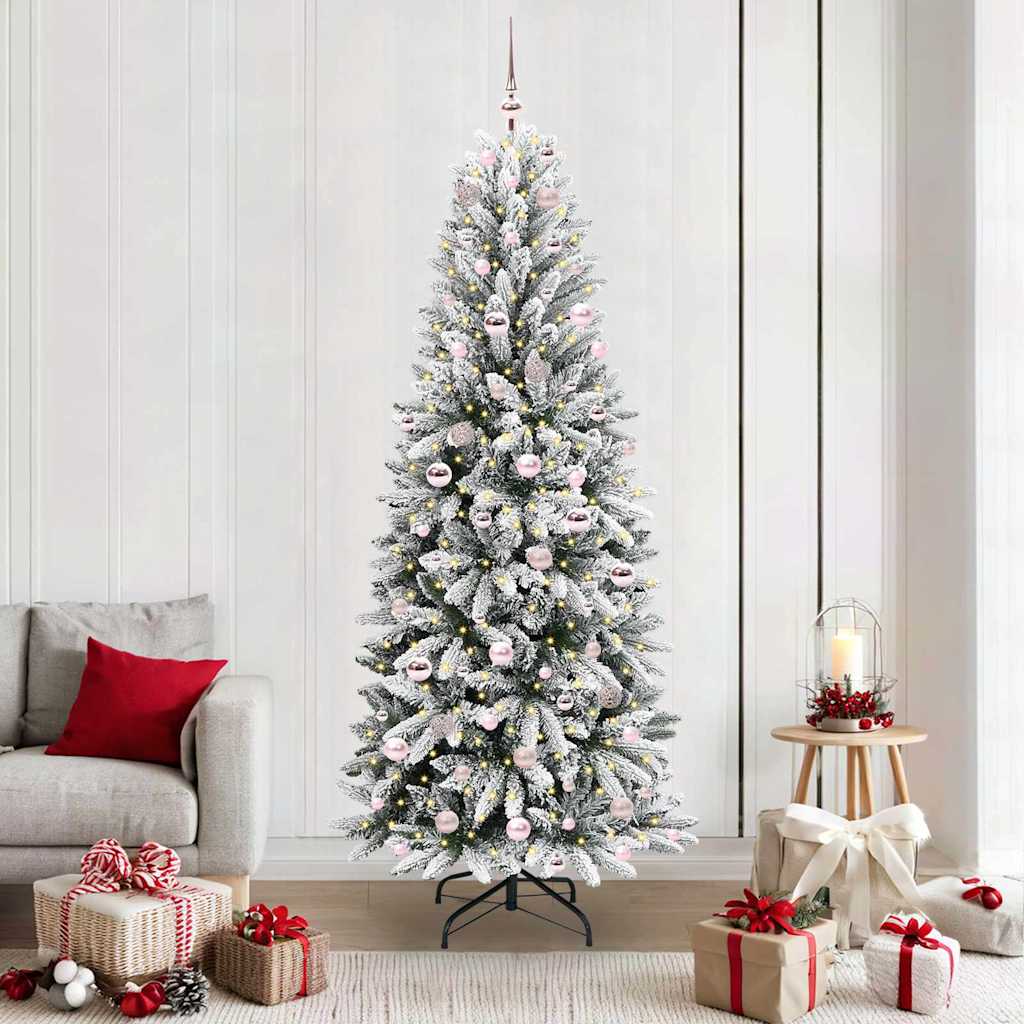 Albero di Natale artificiale con 300 LED, bianco, 78 x 78 x 210 cm