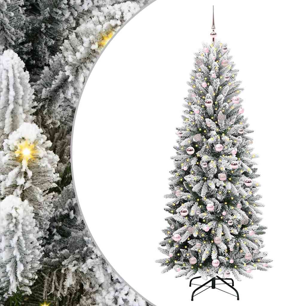 Albero di Natale artificiale con 300 LED, bianco, 78 x 78 x 210 cm