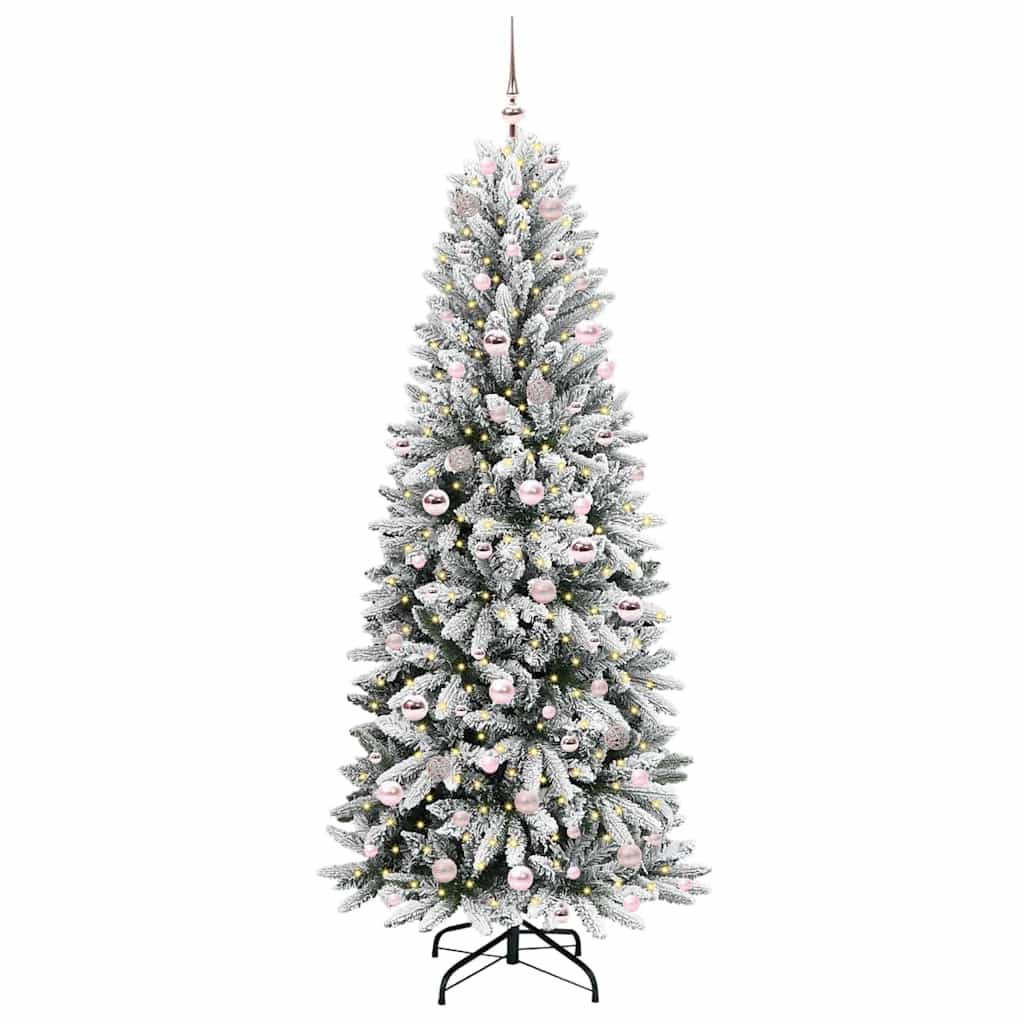 Albero di Natale artificiale con 300 LED, bianco, 78 x 78 x 210 cm