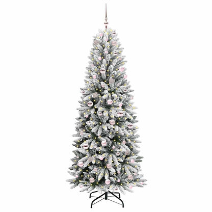 Albero di Natale artificiale con 300 LED, bianco, 78 x 78 x 210 cm