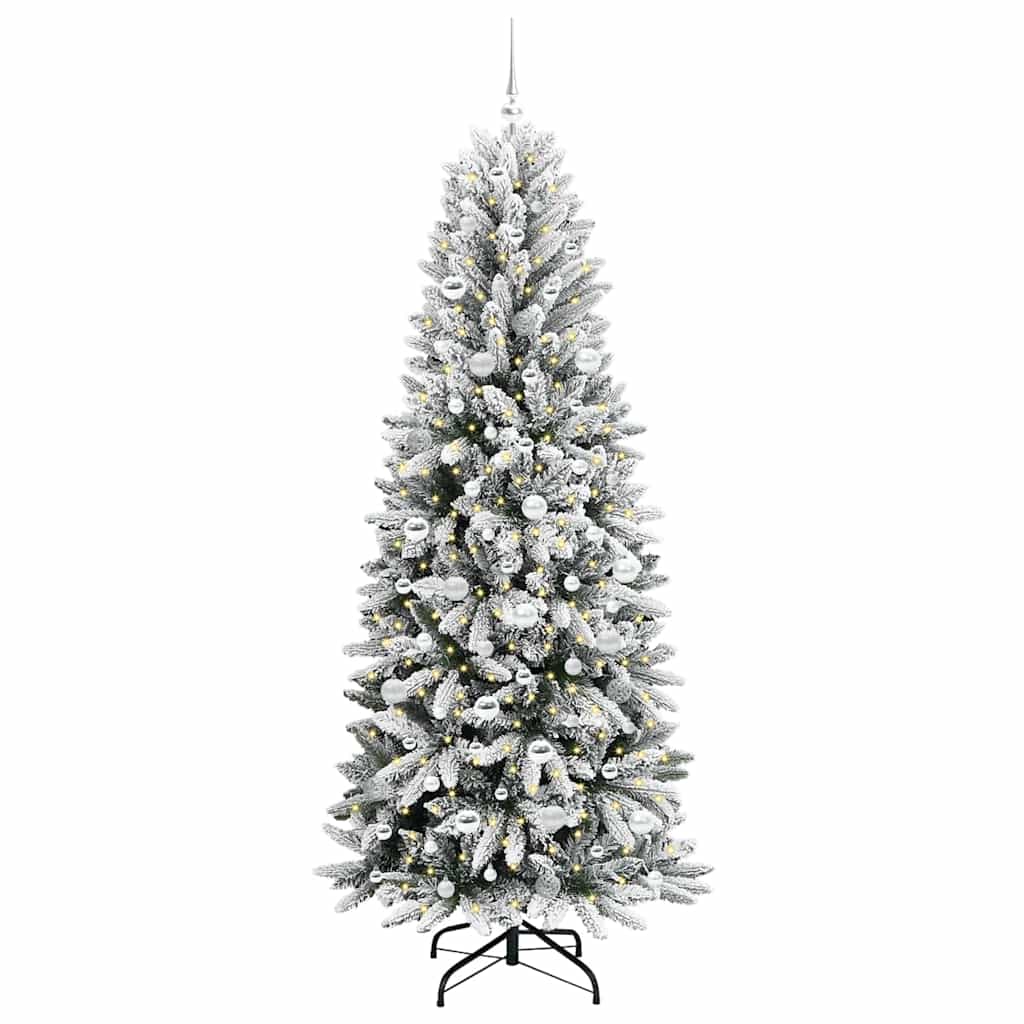 Künstlicher Weihnachtsbaum mit 300 LEDs mit Ständer Weiß 210 cm