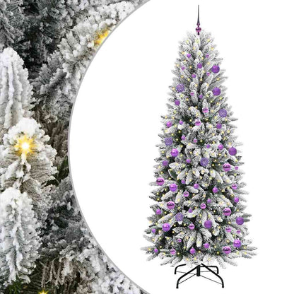 Künstlicher Weihnachtsbaum mit 300 LEDs mit Ständer Weiß 210 cm