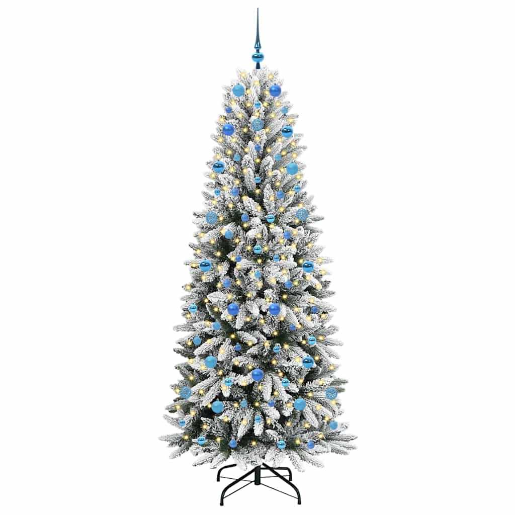 Künstlicher Weihnachtsbaum mit 300 LEDs mit Ständer Weiß 210 cm
