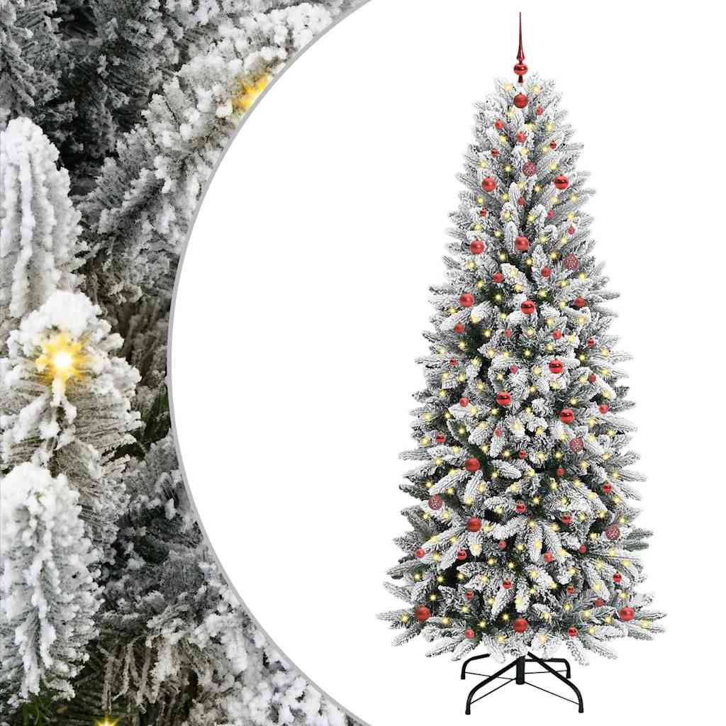 Künstlicher Weihnachtsbaum mit 300 LEDs mit Ständer Weiß 240 cm
