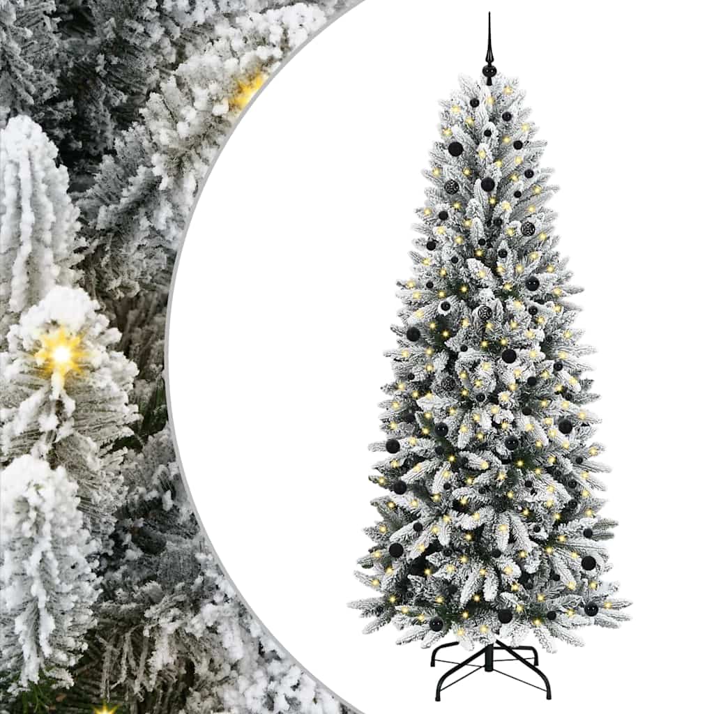 Künstlicher Weihnachtsbaum mit 300 LEDs mit Ständer Weiß 240 cm