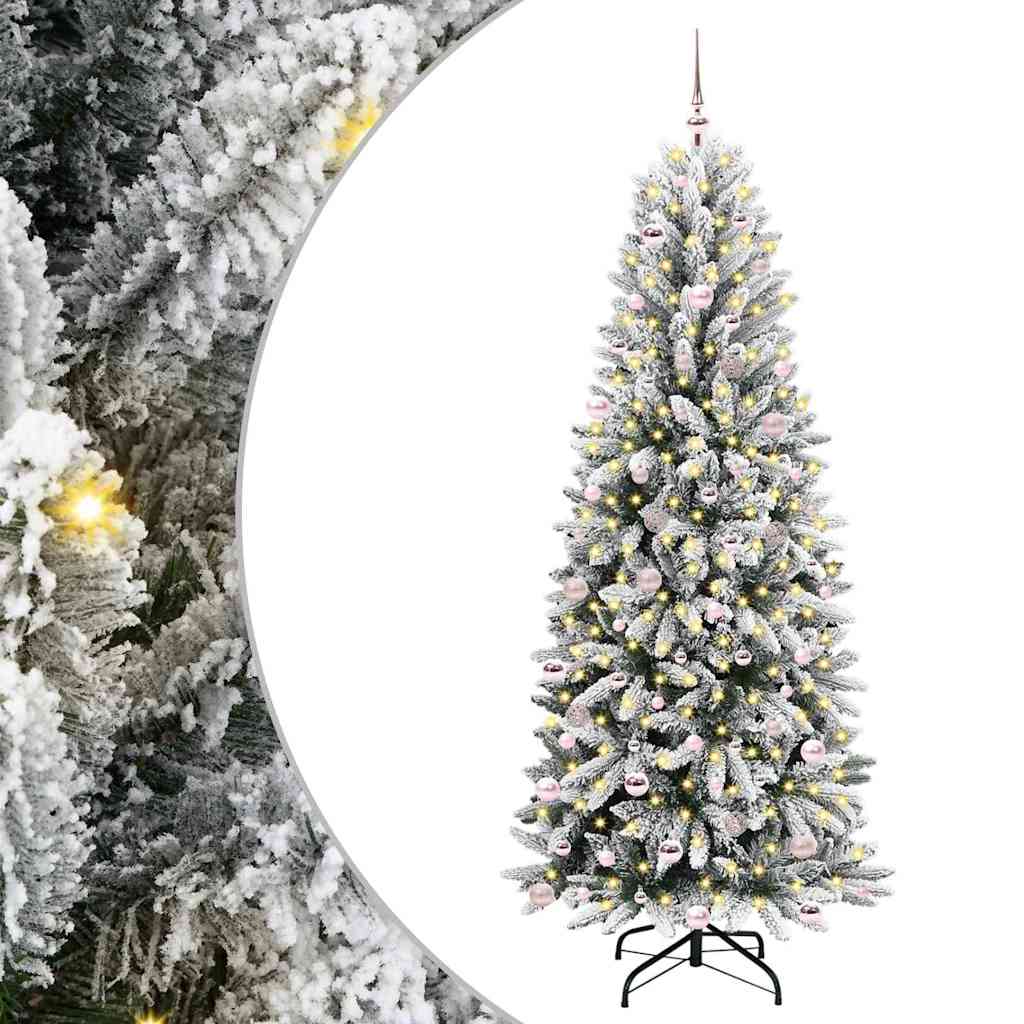 Albero di Natale artificiale con 300 LED, bianco, 93 x 93 x 240 cm
