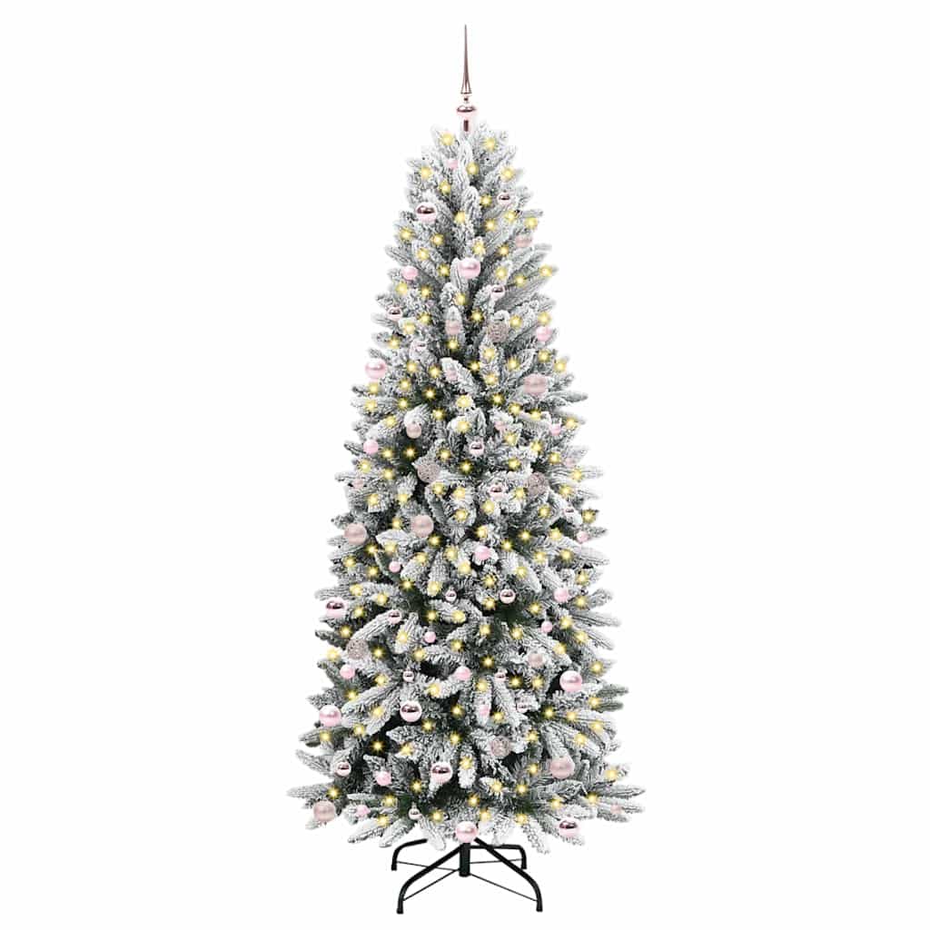 Albero di Natale artificiale con 300 LED, bianco, 93 x 93 x 240 cm