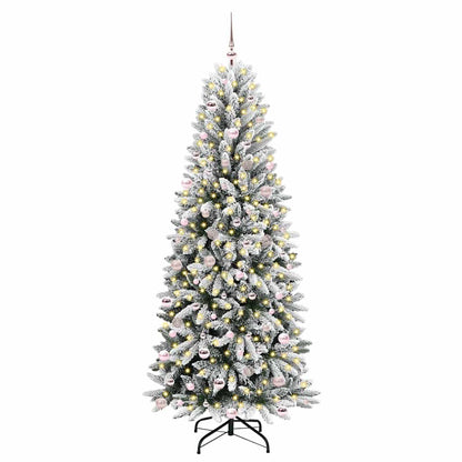 Albero di Natale artificiale con 300 LED, bianco, 93 x 93 x 240 cm
