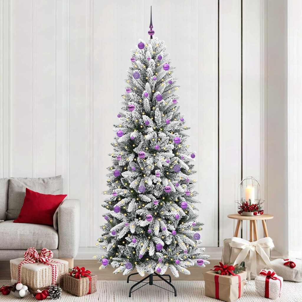 Albero di Natale artificiale con 300 LED, bianco, 93 x 93 x 240 cm