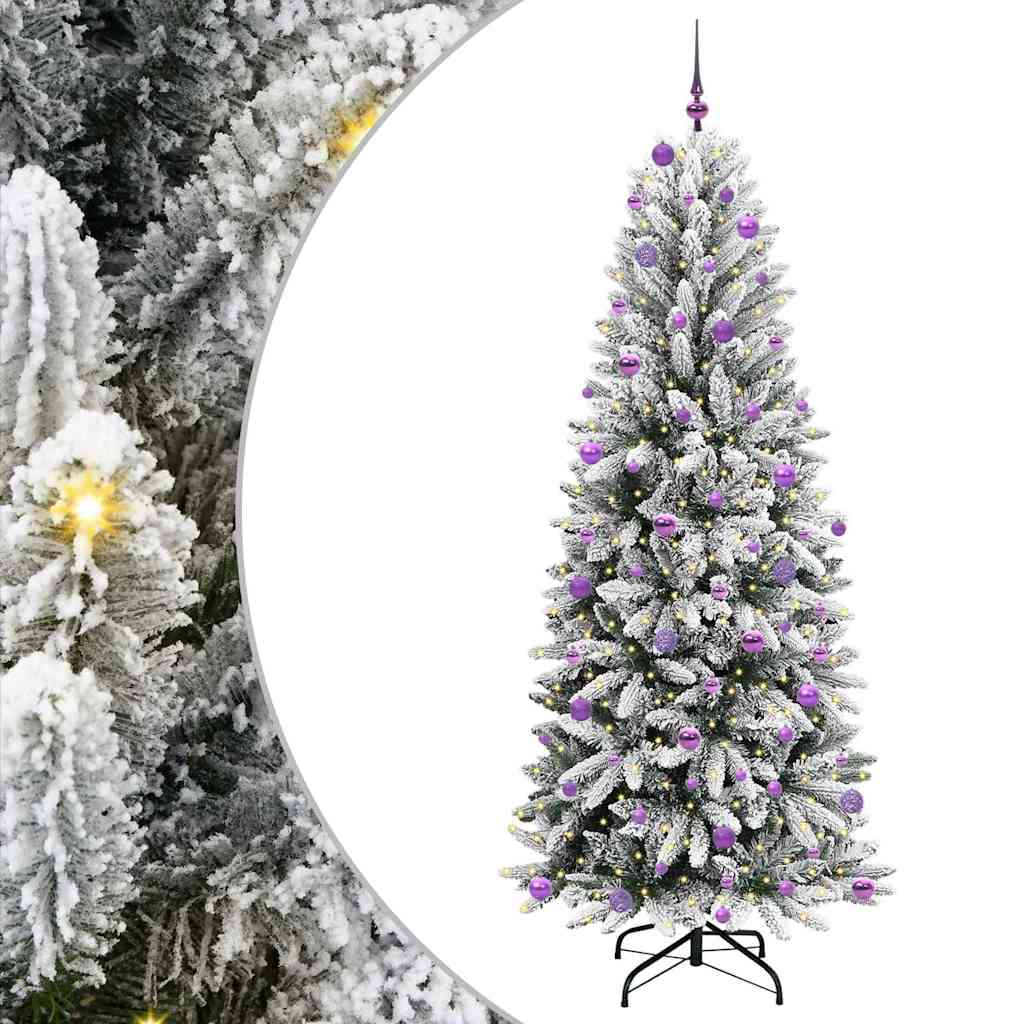 Albero di Natale artificiale con 300 LED, bianco, 93 x 93 x 240 cm