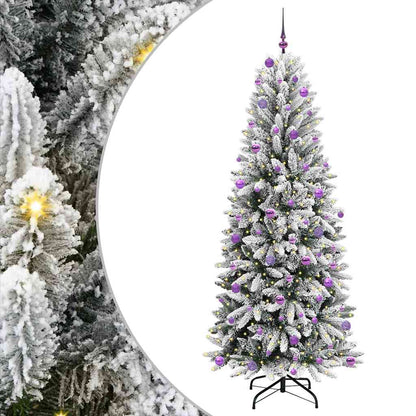 Albero di Natale artificiale con 300 LED, bianco, 93 x 93 x 240 cm