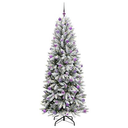 Albero di Natale artificiale con 300 LED, bianco, 93 x 93 x 240 cm
