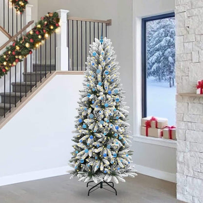 Albero di Natale artificiale con 300 LED, bianco, 93 x 93 x 240 cm