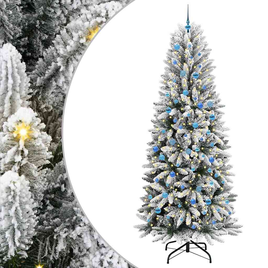 Albero di Natale artificiale con 300 LED, bianco, 93 x 93 x 240 cm