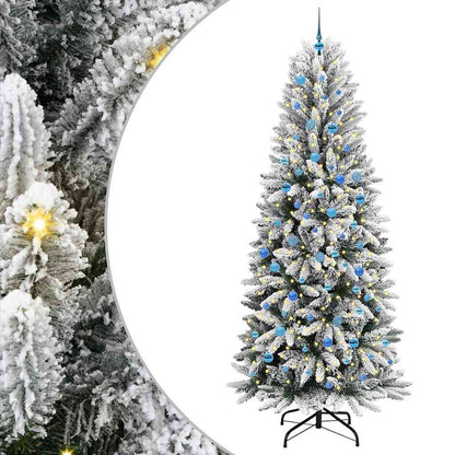 Albero di Natale artificiale con 300 LED, bianco, 93 x 93 x 240 cm