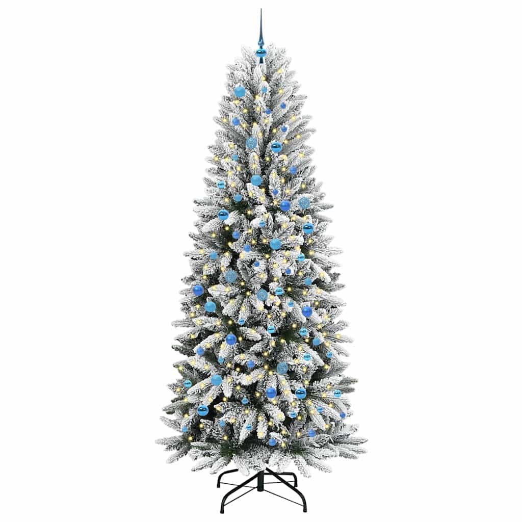Albero di Natale artificiale con 300 LED, bianco, 93 x 93 x 240 cm