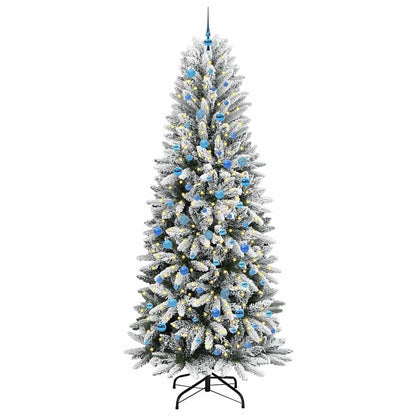 Albero di Natale artificiale con 300 LED, bianco, 93 x 93 x 240 cm