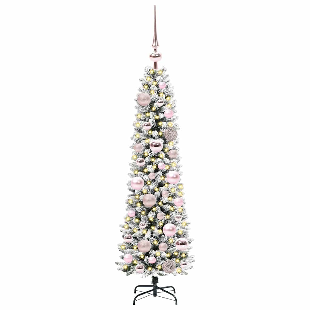 Künstlicher Weihnachtsbaum mit 150 LEDs mit Ständer Weiß 120 cm