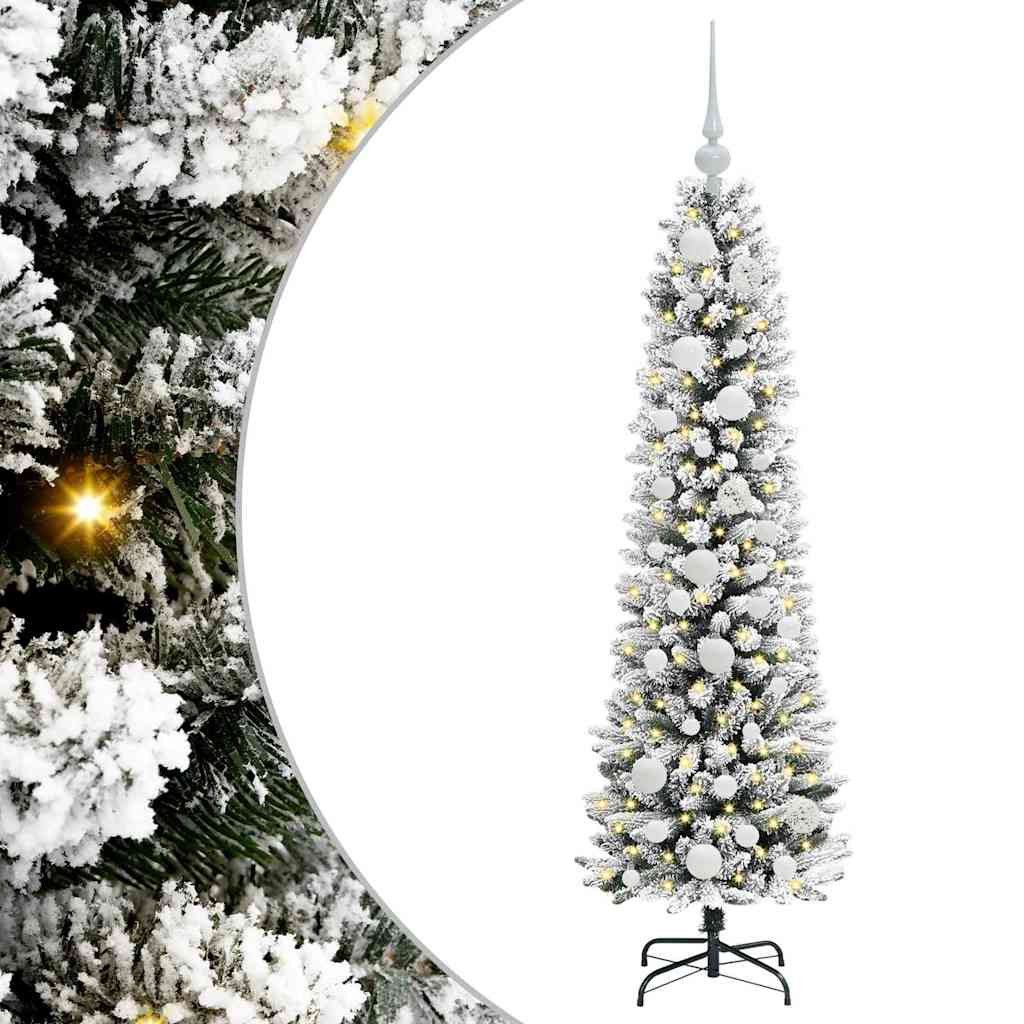Künstlicher Weihnachtsbaum mit 150 LEDs mit Ständer Weiß 120 cm