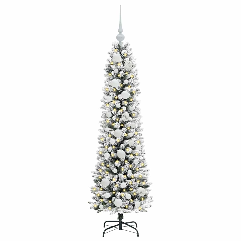 Künstlicher Weihnachtsbaum mit 150 LEDs mit Ständer Weiß 120 cm
