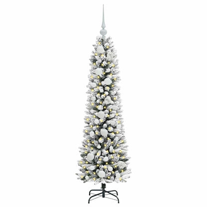 Künstlicher Weihnachtsbaum mit 150 LEDs mit Ständer Weiß 120 cm
