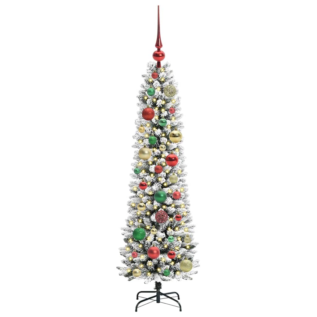 Künstlicher Weihnachtsbaum mit 150 LEDs mit Ständer Weiß 120 cm