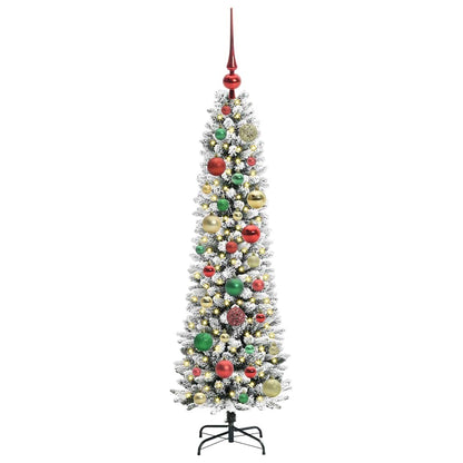 Künstlicher Weihnachtsbaum mit 150 LEDs mit Ständer Weiß 120 cm