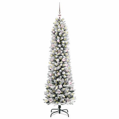 Künstlicher Weihnachtsbaum mit 150 LEDs mit Ständer Weiß 150 cm