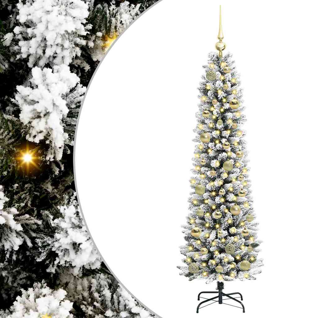Albero di Natale artificiale con 150 LED verdi e bianchi, 150 cm