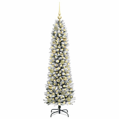 Albero di Natale artificiale con 150 LED verdi e bianchi, 150 cm