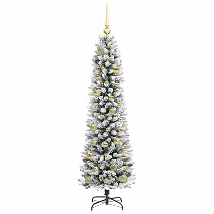 Albero di Natale artificiale con 150 LED verdi e bianchi, 150 cm