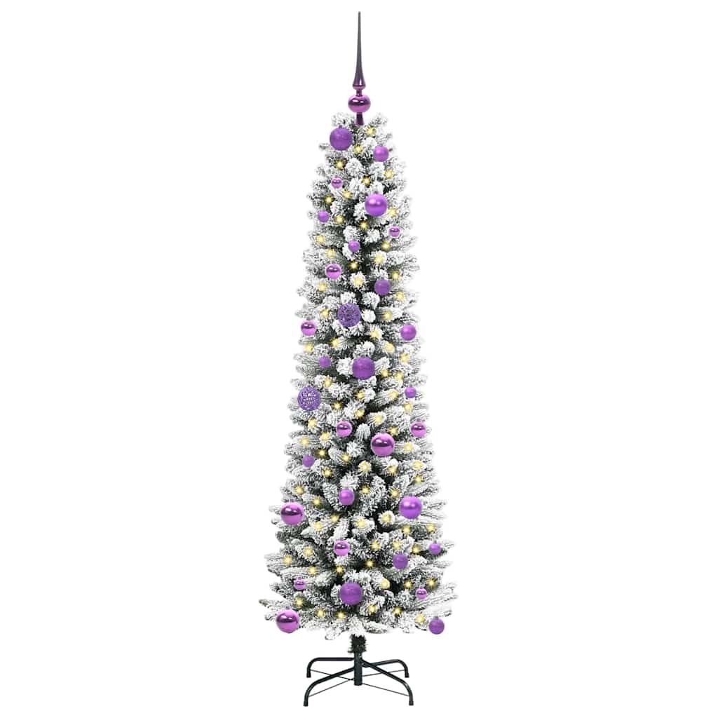 Künstlicher Weihnachtsbaum mit 150 LEDs mit Ständer Weiß 150 cm