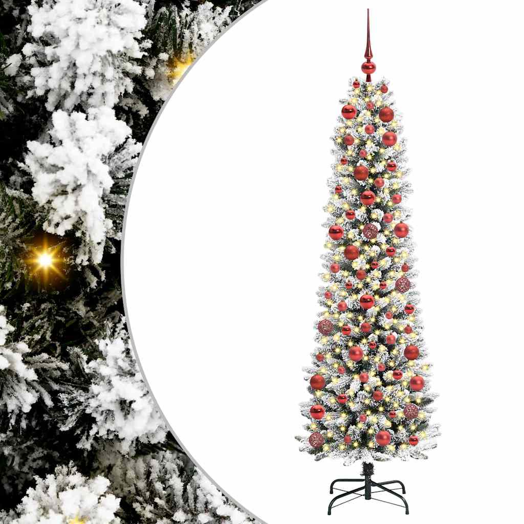 Künstlicher Weihnachtsbaum mit 300 LEDs mit Ständer Weiß 180 cm