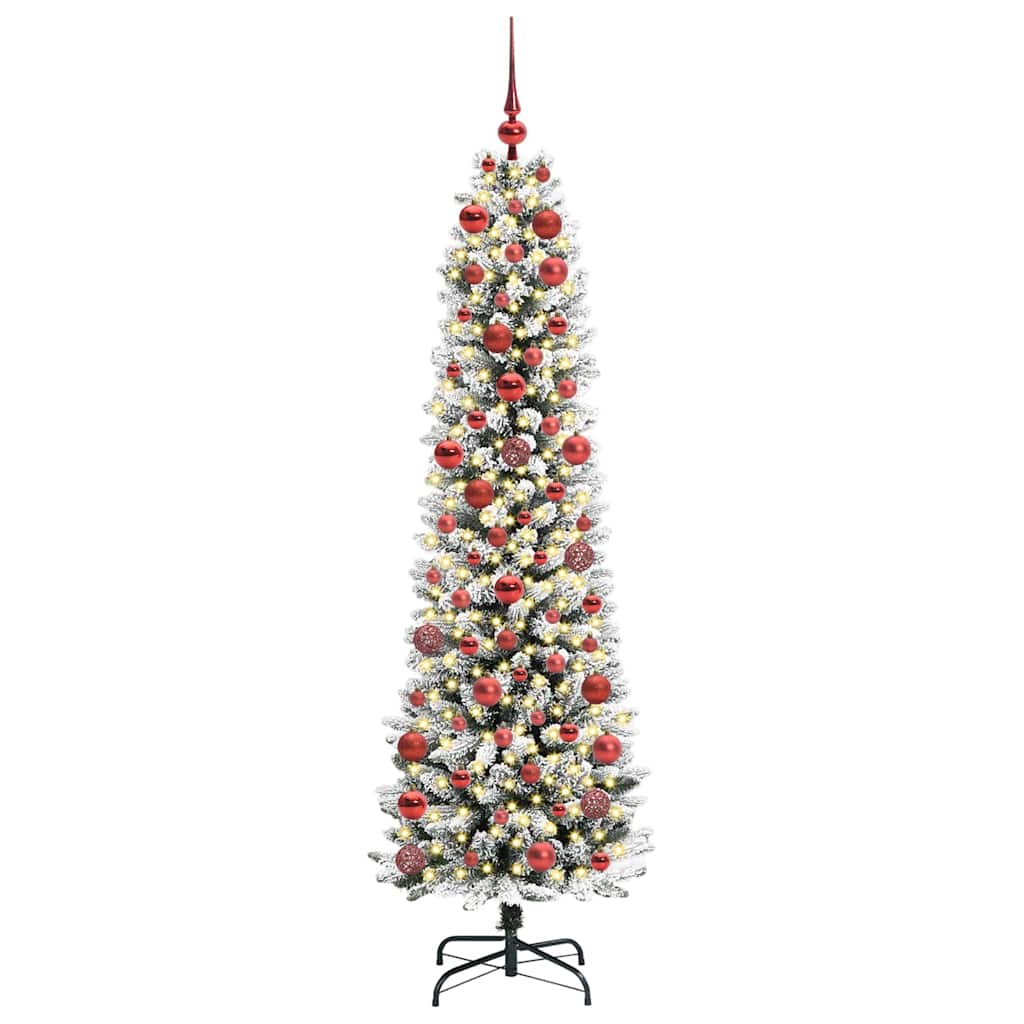 Künstlicher Weihnachtsbaum mit 300 LEDs mit Ständer Weiß 180 cm