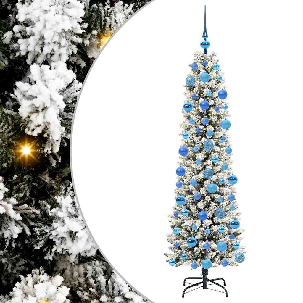 Künstlicher Weihnachtsbaum mit 300 LEDs mit Ständer Weiß 180 cm