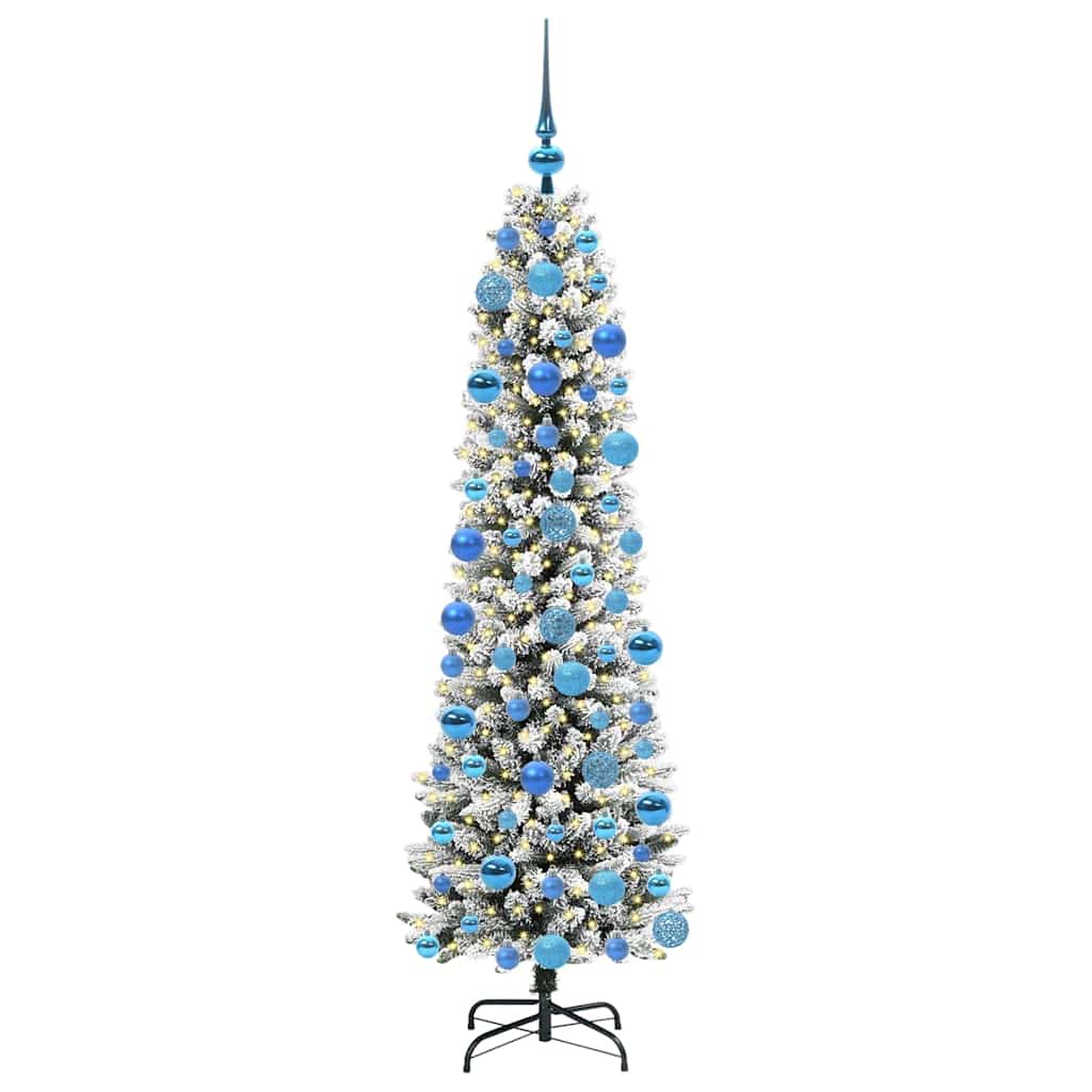 Künstlicher Weihnachtsbaum mit 300 LEDs mit Ständer Weiß 180 cm