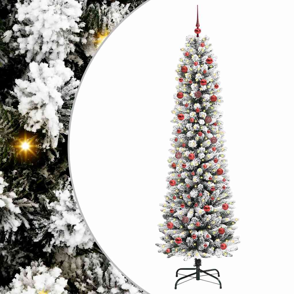 Künstlicher Weihnachtsbaum mit 300 LEDs mit Ständer Weiß 210 cm