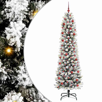 Künstlicher Weihnachtsbaum mit 300 LEDs mit Ständer Weiß 210 cm
