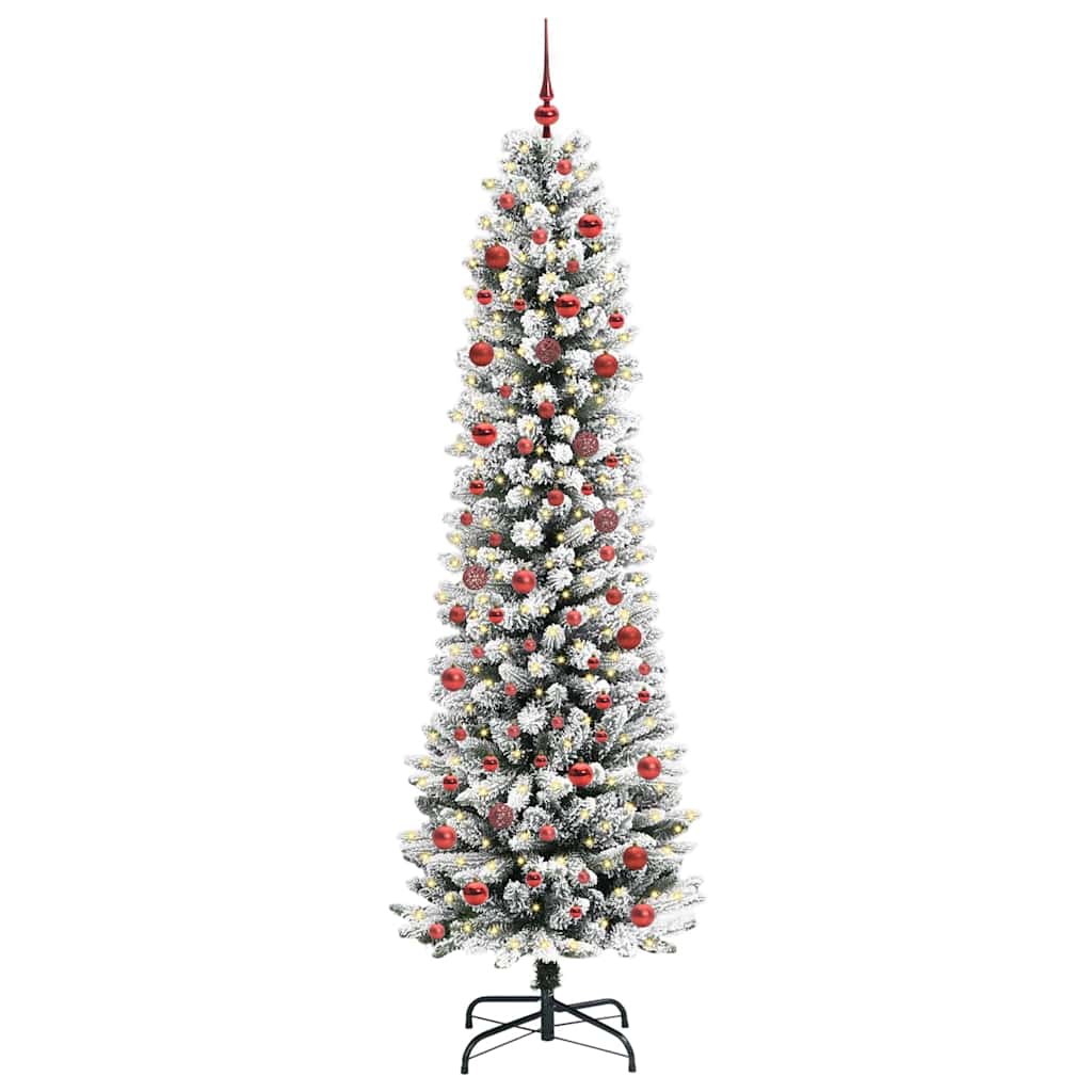 Künstlicher Weihnachtsbaum mit 300 LEDs mit Ständer Weiß 210 cm