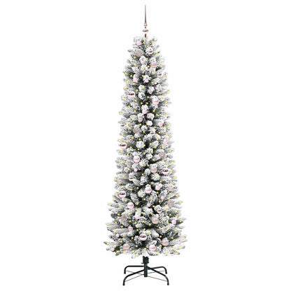Albero di Natale artificiale con 300 LED, verde e bianco, 210 cm