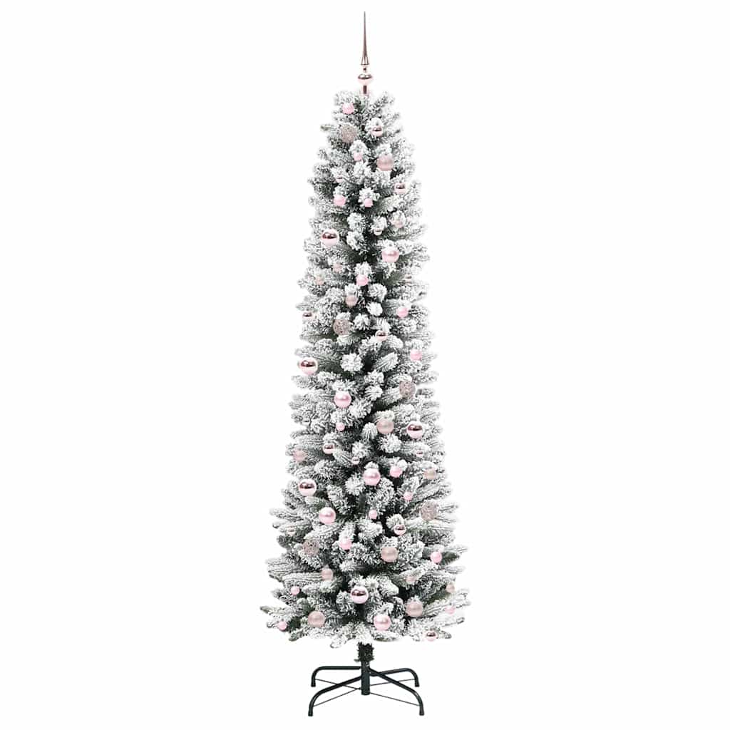 Albero di Natale artificiale con 300 LED, verde e bianco, 210 cm