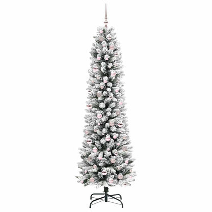 Albero di Natale artificiale con 300 LED, verde e bianco, 210 cm