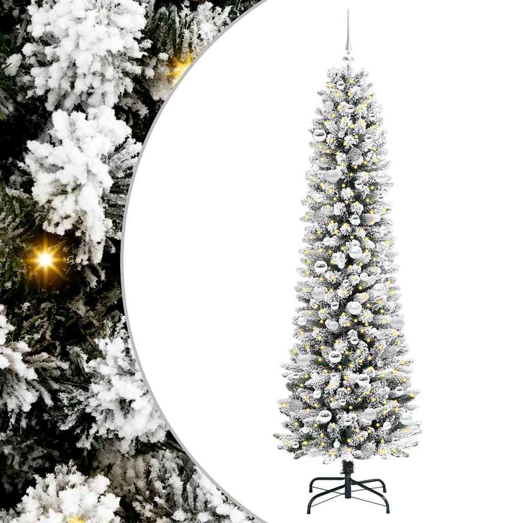 Künstlicher Weihnachtsbaum mit 300 LEDs mit Ständer Weiß 210 cm