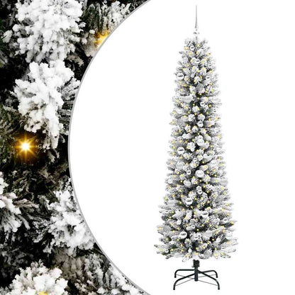 Künstlicher Weihnachtsbaum mit 300 LEDs mit Ständer Weiß 210 cm